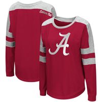 Women's Colosseum Crimson Alabama Tide Trey Dolman Long Sleeve T-Shirt