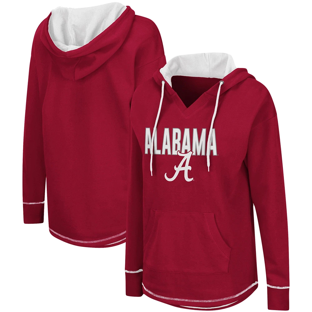 Chandail à capuchon pour femmes Colosseum Crimson Alabama Tide Tunique