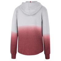 Women's Colosseum Gray/Crimson Alabama Crimson Tide Aurelia Dip-Dye Quarter-Snap Pullover Hoodie