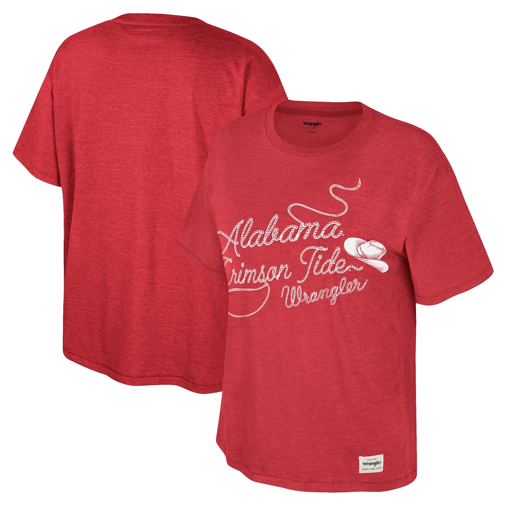 T-shirt surdimensionné Colosseum x Wrangler Crimson Alabama Tide Lasso pour femmes