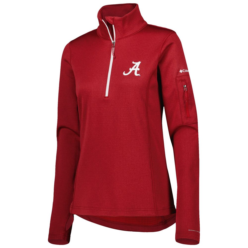 Women's Columbia Crimson Alabama Tide Park View Omni-Wick Half-Zip Top