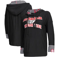 Concepts Sport Alabama Crimson Tide Fairway Pull à capuche pied-de-poule noir pour femme