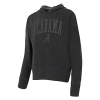 T-shirt à capuche manches longues Concepts Sport Charcoal Alabama Crimson Tide Volley pour femmes