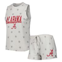 Women's Concepts Sport Cream Alabama Crimson Tide Agenda Stars Tank Top and Shorts Sleep Set