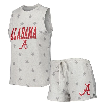 Concepts Sport Cream Alabama Crimson Tide Agenda Stars Ensemble de nuit avec débardeur et short