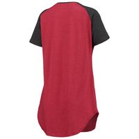 Women's Concepts Sport Crimson/Charcoal Alabama Crimson Tide Raglan V-Neck Nightshirt