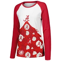 Women's Concepts Sport Crimson Alabama Tide Tinsel Ugly Sweater Long Sleeve T-Shirt & Pants Sleep Set