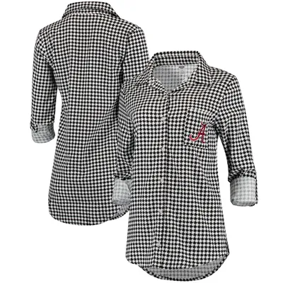Alabama Crimson Tide Concepts Sport Women's Forge Rayon Flannel Long Sleeve Button-Up Shirt - Houndstooth