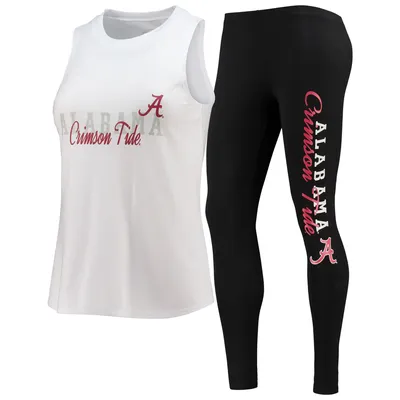 Alabama Crimson Tide Concepts Sport Women's Tank Top and Leggings Sleep Set - White/Black