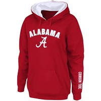 Women's Crimson Alabama Tide Arch & Logo 1 Pullover Hoodie