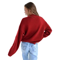 Women's  Crimson Alabama Tide Oversized Varsity Sweater