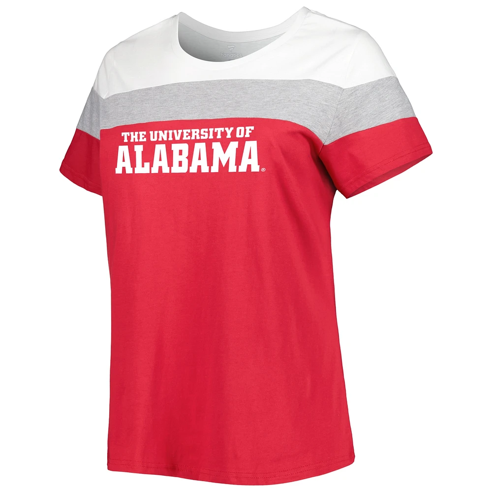 T-shirt fendu taille plus Crimson Alabama Tide pour femme