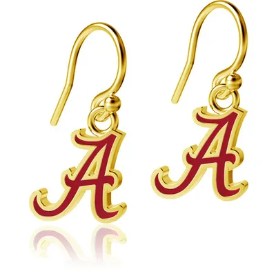 Alabama Crimson Tide Dayna Designs Women's Gold Plated Enamel Dangle Earrings