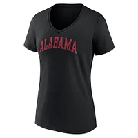 T-shirt à col en V basique Alabama Crimson Tide Fanatics pour femme noir