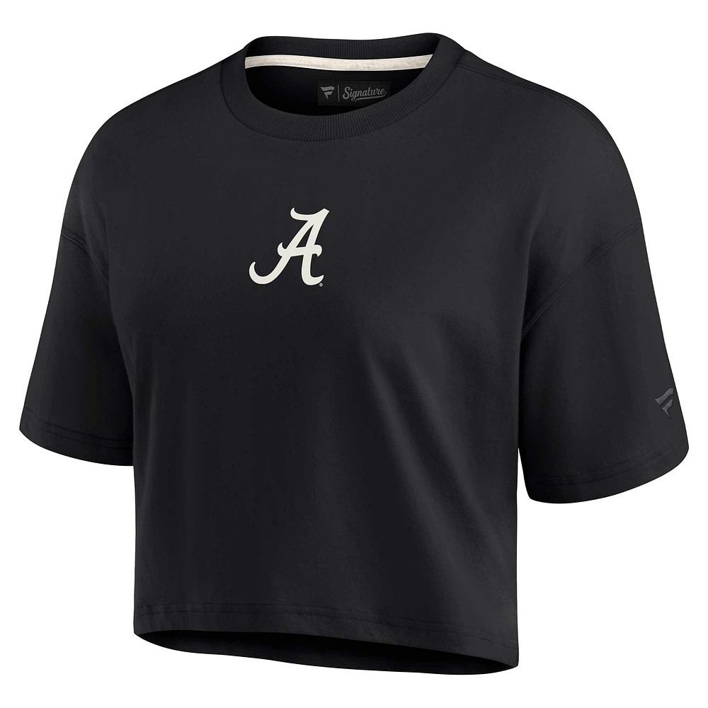 Women's Fanatics Black Alabama Crimson Tide Elements Super Soft Boxy Cropped T-Shirt