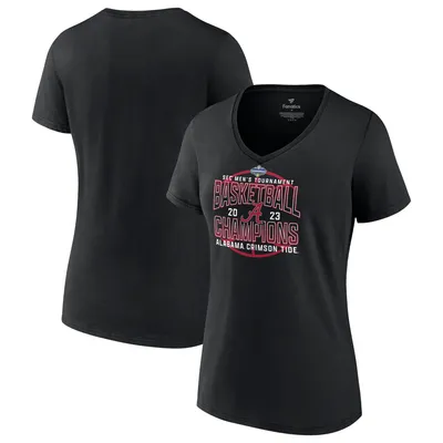 Alabama Crimson Tide Fanatics Branded Women's 2023 SEC Men's Basketball Conference Tournament Champions V-Neck T-Shirt - Black