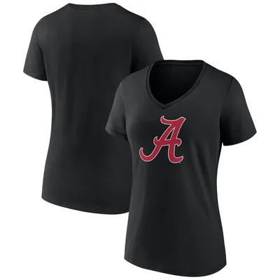 Alabama Crimson Tide Fanatics Branded Women's Team Logo V-Neck T-Shirt - Black