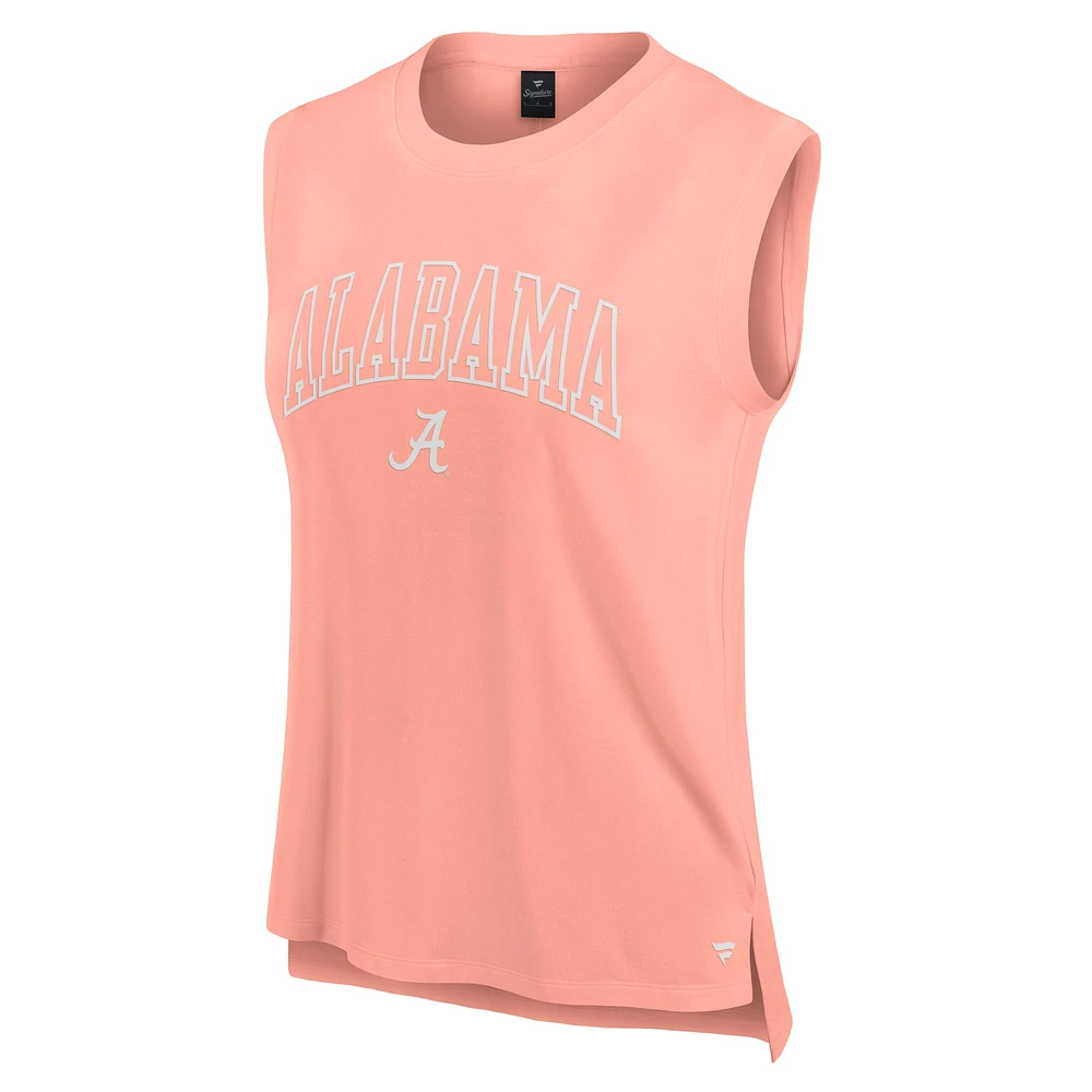 Women's Fanatics Coral Alabama Crimson Tide Studio Gym Tank Top