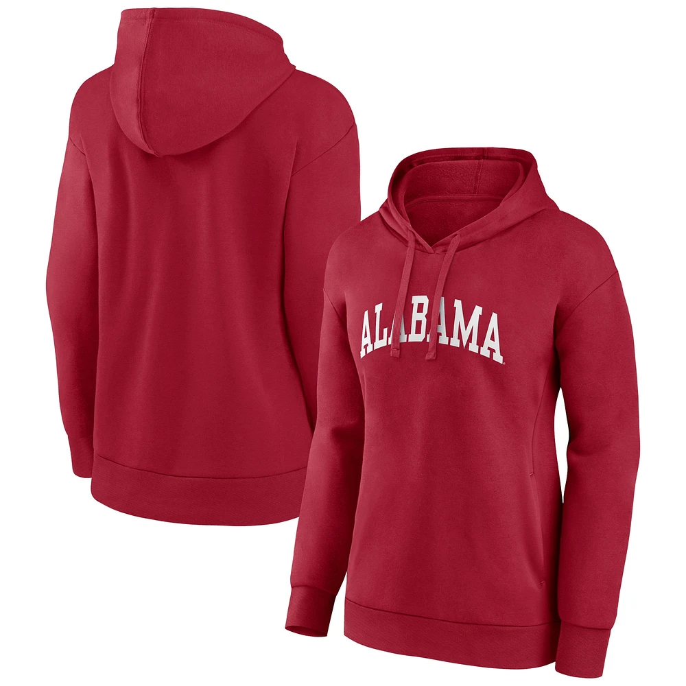 Women's Fanatics Crimson Alabama Tide Basic Arch Pullover Hoodie