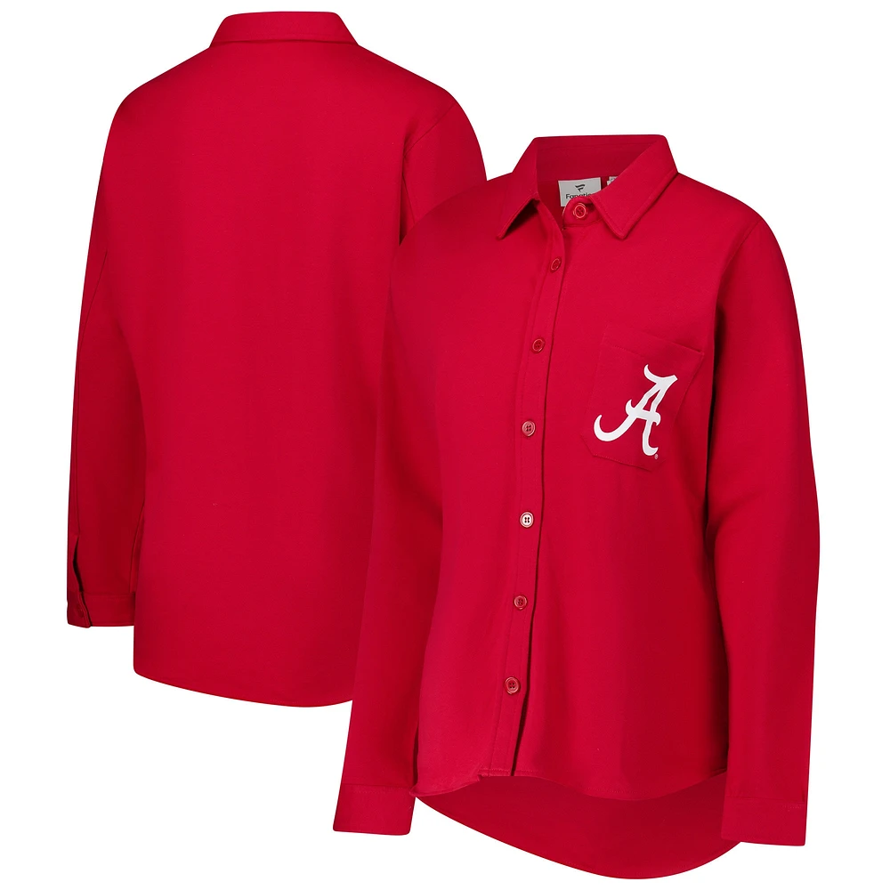 Women's Fanatics  Crimson Alabama Tide Plus Button-Up Shacket