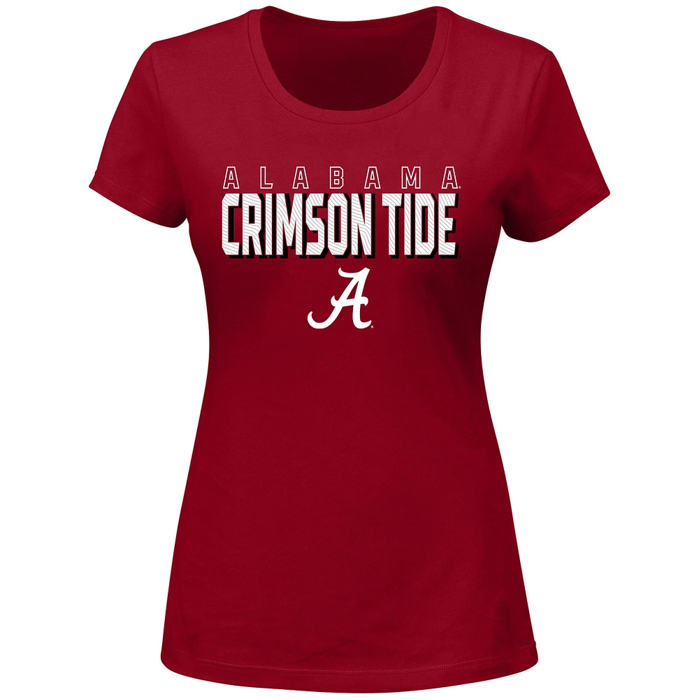 T-shirt à col rond mince grande taille pour femmes Fanatics Crimson Alabama Tide