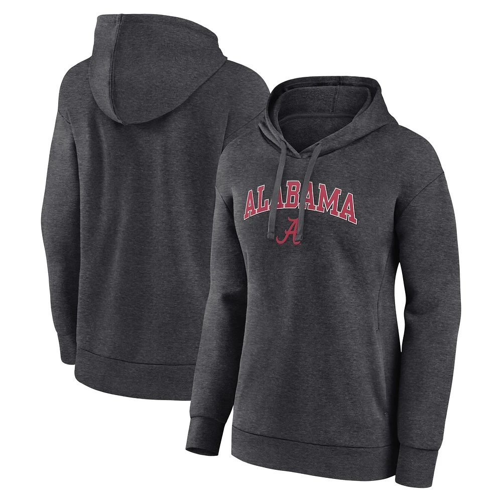 Sweat à capuche pour femme Fanatics Heather Charcoal Alabama Crimson Tide Campus