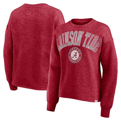 Sweat-shirt en polaire surdimensionné pour femme Fanatics Heather Crimson Alabama Tide Heritage