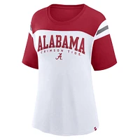 Women's Fanatics White Alabama Crimson Tide Color-Block Fundamental Winning T-Shirt