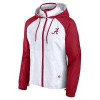 Veste à capuche zippée Anorak pour femme Fanatics White Alabama Crimson Tide