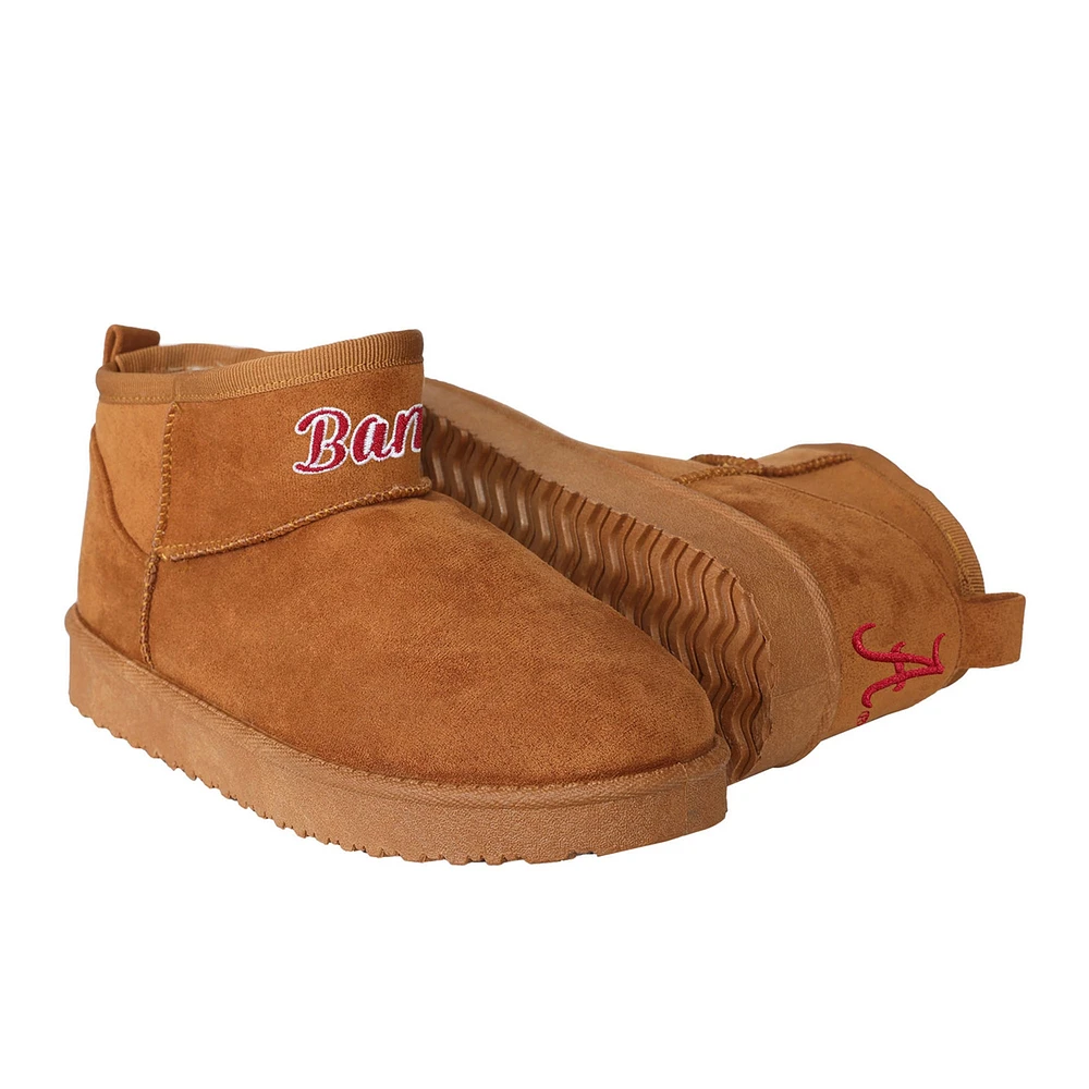 FOCO Brown Alabama Crimson Tide Team Logo Fuzzy Fan Bottes pour femmes