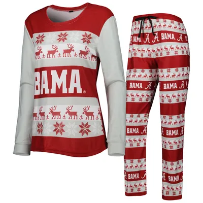 Alabama Crimson Tide FOCO Ugly Long Sleeve T-Shirt & Pajama Pants Sleep Set