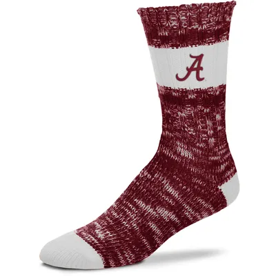 Alabama Crimson Tide For Bare Feet Women's Alpine Stripes Crew Socks