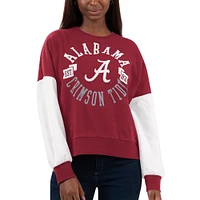 Women's G-III 4Her by Carl Banks Crimson/White Alabama Crimson Tide Team Pride Colorblock Pullover Sweatshirt