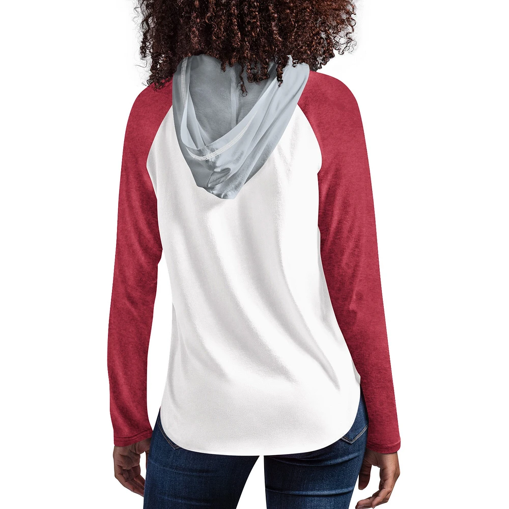 T-shirt à capuche manches longues raglan G-III 4Her by Carl Banks pour femme