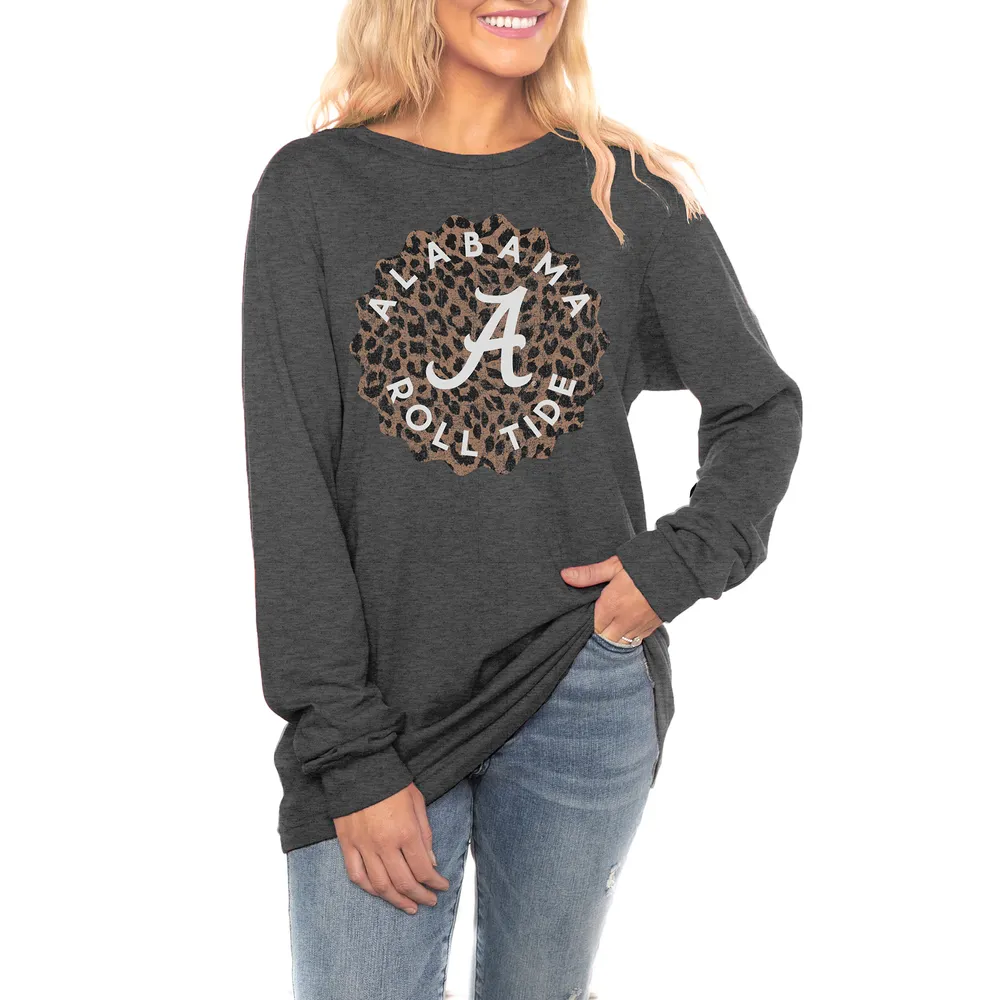 Lids Alabama Crimson Tide Women's Call the Shots Luxe Boyfriend Long Sleeve  T-Shirt - Charcoal