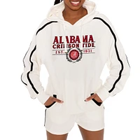 Women's Gameday Couture Cream Alabama Crimson Tide Down, Set, Go Pullover Hoodie and Shorts Set