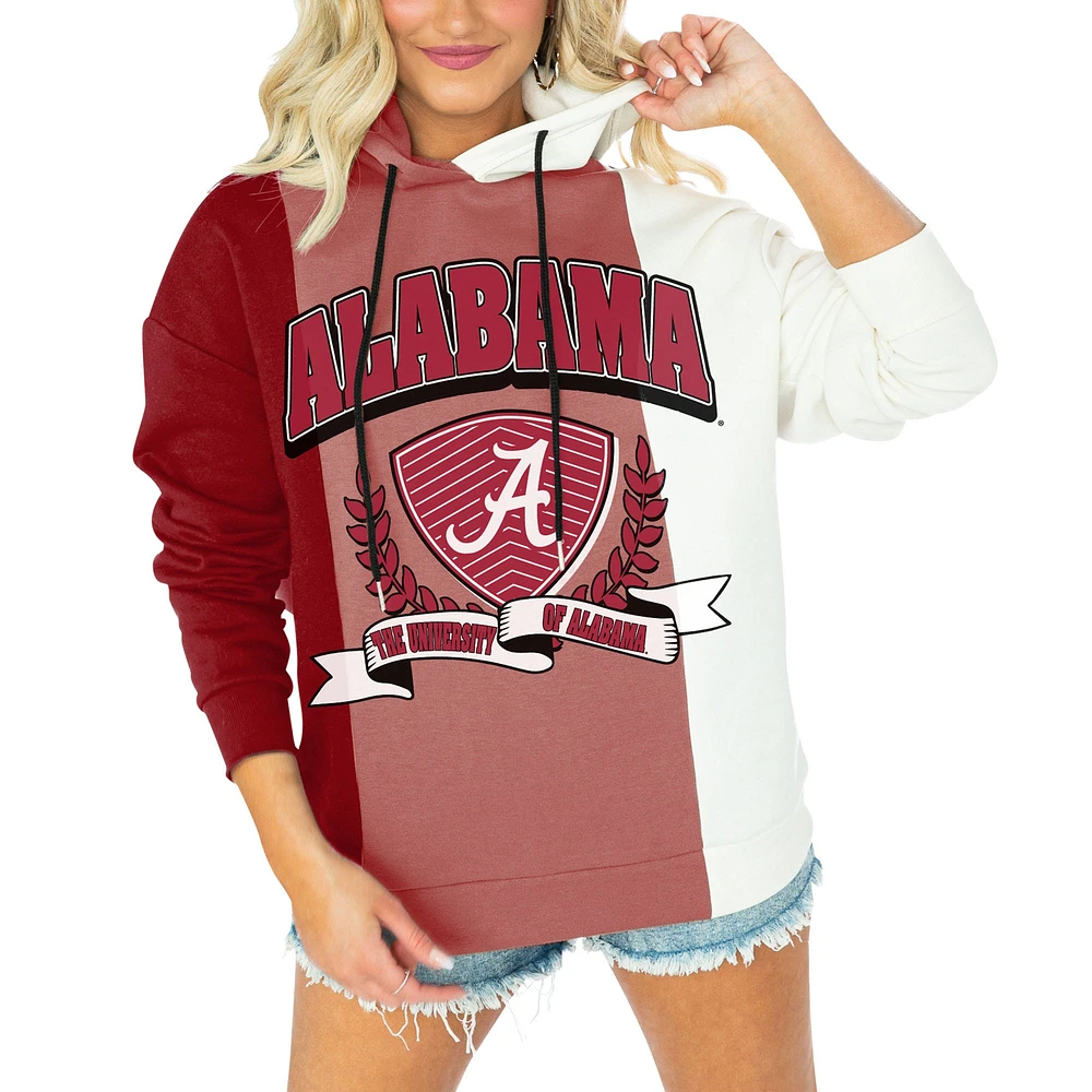 Sweat à capuche colorblock Gameday Couture Crimson Alabama Tide Hall of Fame pour femme