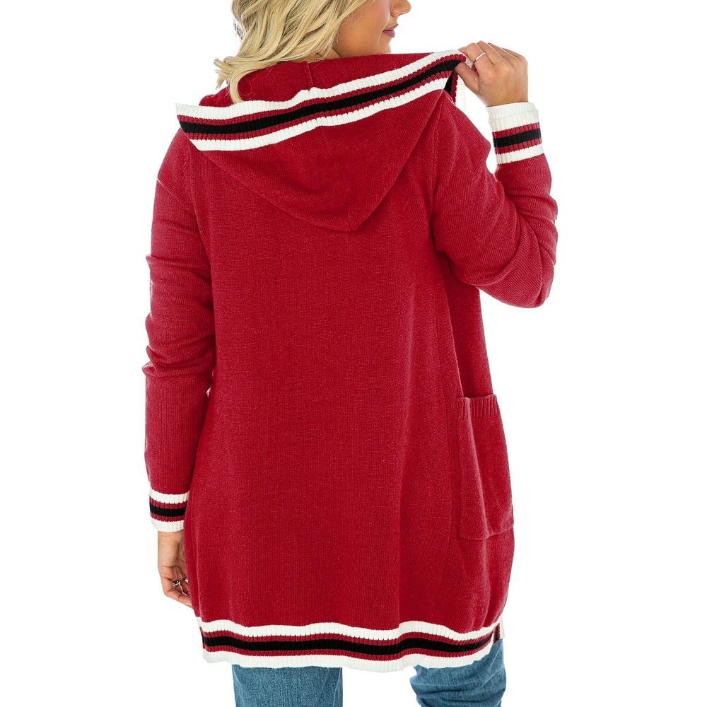 Gameday Couture Crimson Alabama Tide One More Round Tri-Blend Cardigan à capuche rayé pour femme