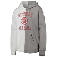 Sweat à capuche fendu Gameday Couture gris/blanc Alabama Crimson Tide pour femme