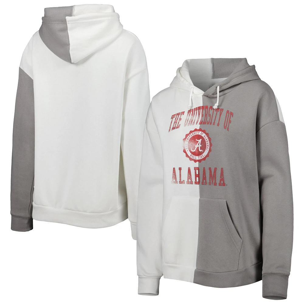 Women's Gameday Couture Gray/White Alabama Crimson Tide Split Pullover Hoodie