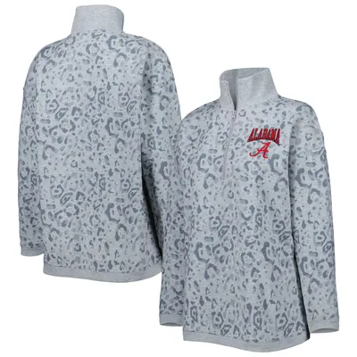 Alabama Crimson Tide Gameday Couture Women's Leopard Quarter-Zip Sweatshirt - Heather Gray