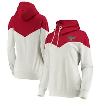 Gameday Couture pour femme blanc/cramoisi Alabama Crimson Tide Old School Arrow Blocked Cowl Neck Tri-Blend Pullover Hoodie