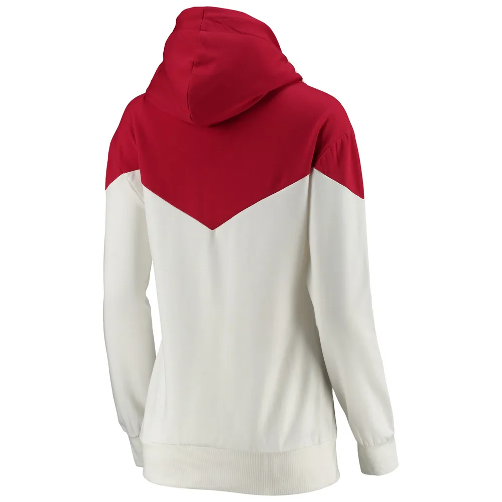 Gameday Couture pour femme blanc/cramoisi Alabama Crimson Tide Old School Arrow Blocked Cowl Neck Tri-Blend Pullover Hoodie