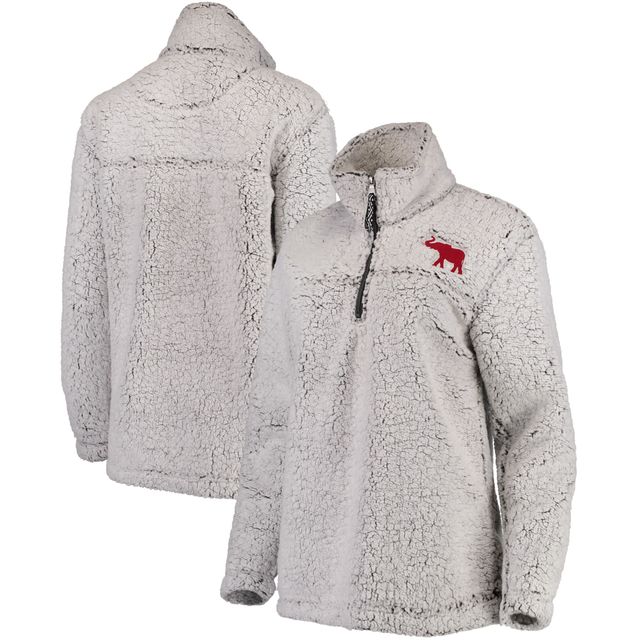 Veste grise Alabama Crimson Tide Sherpa super douce à fermeture éclair pour femme