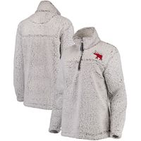 Women's Gray Alabama Crimson Tide Sherpa Super-Soft Quarter-Zip Pullover Jacket