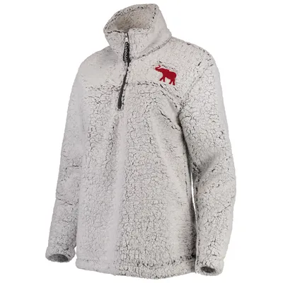 Veste grise Alabama Crimson Tide Sherpa super douce à fermeture éclair pour femme