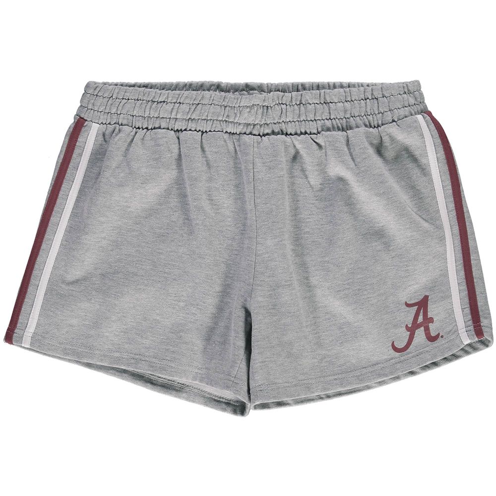 Women's Heathered Gray Alabama Crimson Tide Plus 2-Stripes Shorts