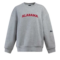 Women's Hype and Vice Heather Gray Alabama Crimson Tide Offside Pullover Sweatshirt