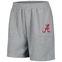 Women's Hype and Vice Heather Gray Alabama Crimson Tide Pocket Hit Grand Slam Waffle Shorts