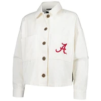 Veste boutonnée en velours côtelé Hype and Vice White Alabama Crimson Tide pour femmes